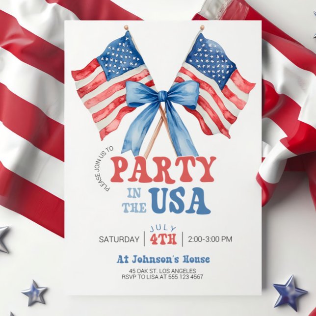 Patriotic USA Party Invitation, Editable Party in  Invitation (Creator Uploaded)