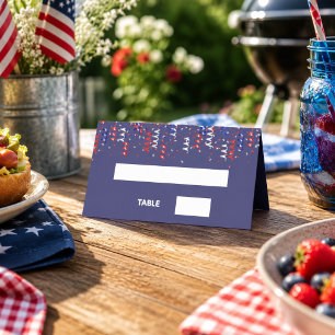 Patriotic USA red blue party Place Card