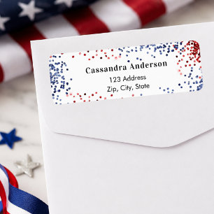 Patriotic USA red white blue return address