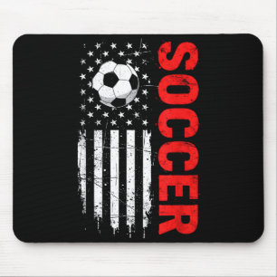 Patriotic usa soccer ball distressed american flag mouse mat