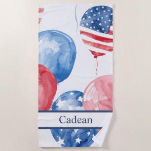 Patriotic USA Stars and Stripes Beach Towel