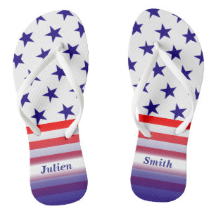 Patriotic USA Stars and Stripes Flip Flops