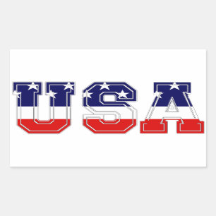 Patriotic USA Stars and Stripes Rectangular Sticker