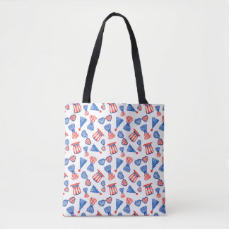 Patriotic USA Stars, Stripes, and Bow Ties Tote Bag
