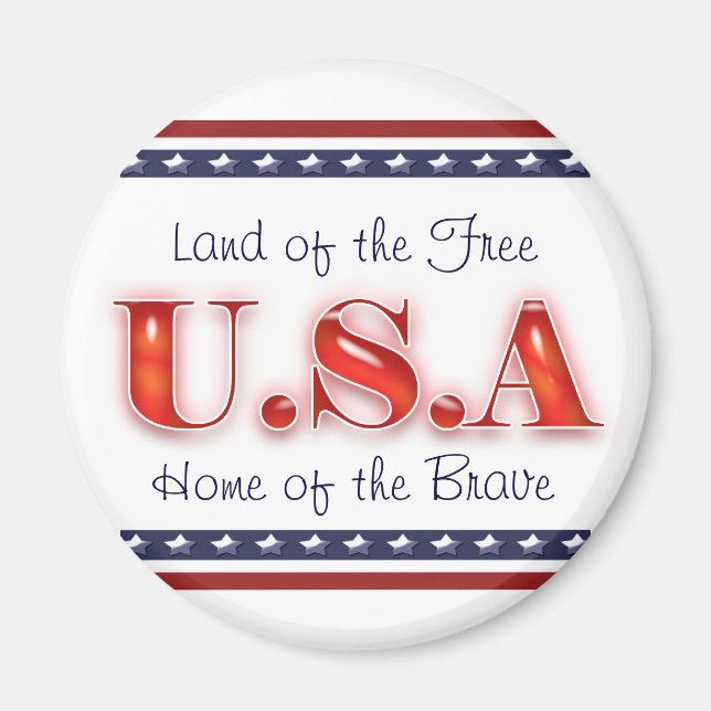 Patriotic USA stars stripes patriotism Magnet (Front)