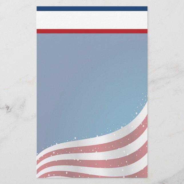 Patriotic USA Stationery with Letterhead (Front)