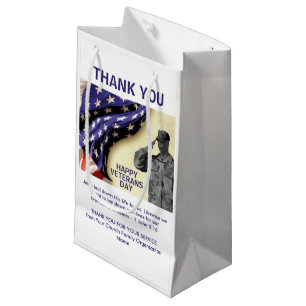 Patriotic USA Thank You VETERANS DAY Small Gift Bag