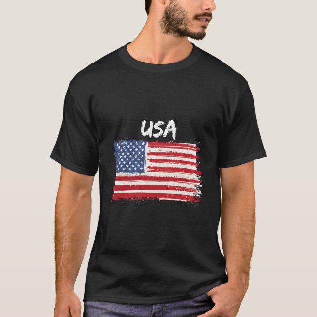 Patriotic Usa With American Flag Of The United Sta T-Shirt (Front)