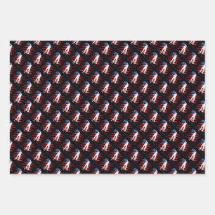 Patriotic USA Women's Skateboarding Custom Year Wrapping Paper Sheet