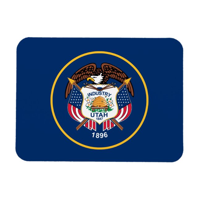 Patriotic Utah State Flag Magnet (Horizontal)