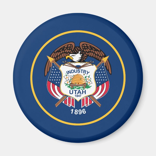Patriotic Utah State Flag Magnet (Front)