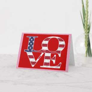 Patriotic Valentine's Day Holiday Card