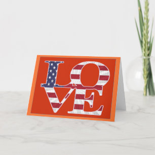 Patriotic Valentine's Day Holiday Card