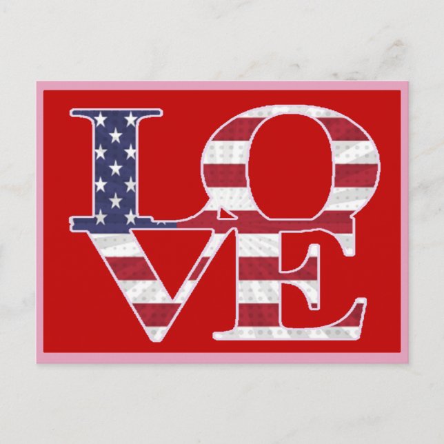 Patriotic valentine's day holiday postcard (Front)