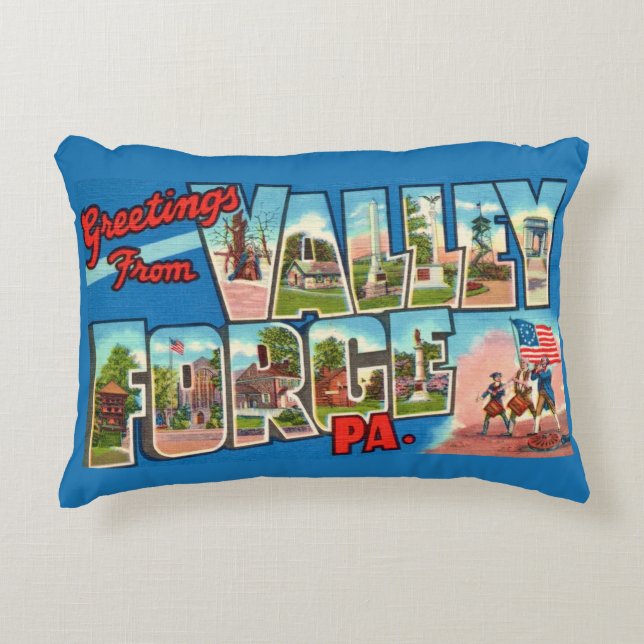 Patriotic Valley Forge PA Throw Pillow (Front)