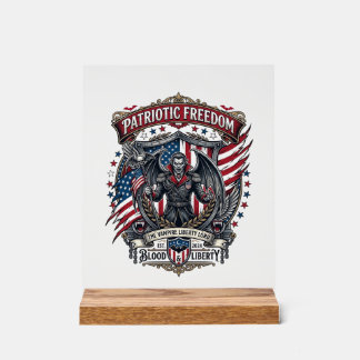 Patriotic Vampire Liberty Lord Horror Monster Patr Acrylic Sign