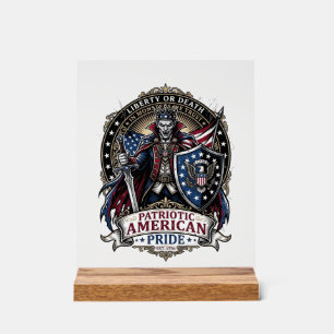 Patriotic Vampire Liberty Lord Horror Monster Patr Acrylic Sign