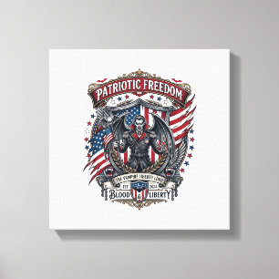 Patriotic Vampire Liberty Lord Horror Monster Patr Canvas Print