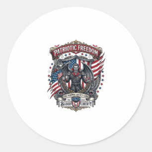 Patriotic Vampire Liberty Lord Horror Monster Patr Classic Round Sticker