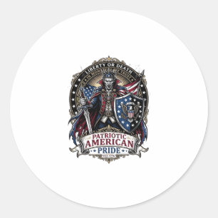 Patriotic Vampire Liberty Lord Horror Monster Patr Classic Round Sticker