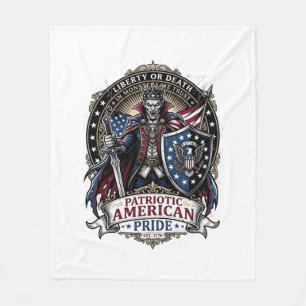 Patriotic Vampire Liberty Lord Horror Monster Patr Fleece Blanket