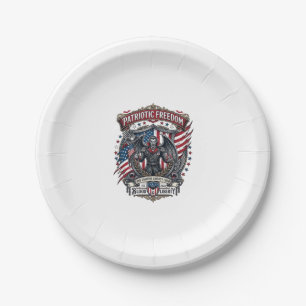 Patriotic Vampire Liberty Lord Horror Monster Patr Paper Plate