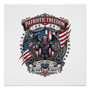 Patriotic Vampire Liberty Lord Horror Monster Patr Poster