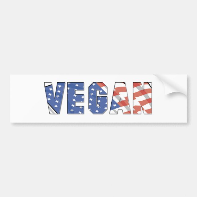 Patriotic Vegan Bumper Sticker (Front)