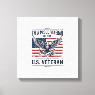 Patriotic Veteran Eagle Vintage Engraving Shirt De Canvas Print