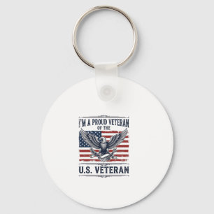 Patriotic Veteran Eagle Vintage Engraving Shirt De Key Ring