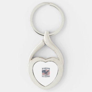 Patriotic Veteran Eagle Vintage Engraving Shirt De Key Ring