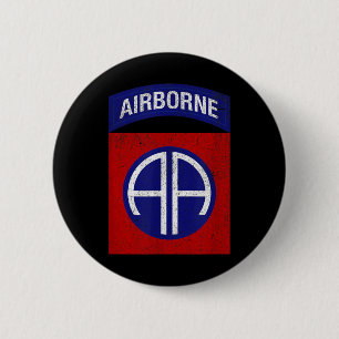Patriotic Veteran Military Distressed 82nd Airborn 6 Cm Round Badge