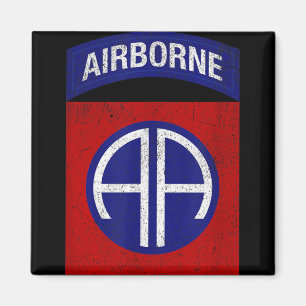 Patriotic Veteran Military Distressed 82nd Airborn Magnet