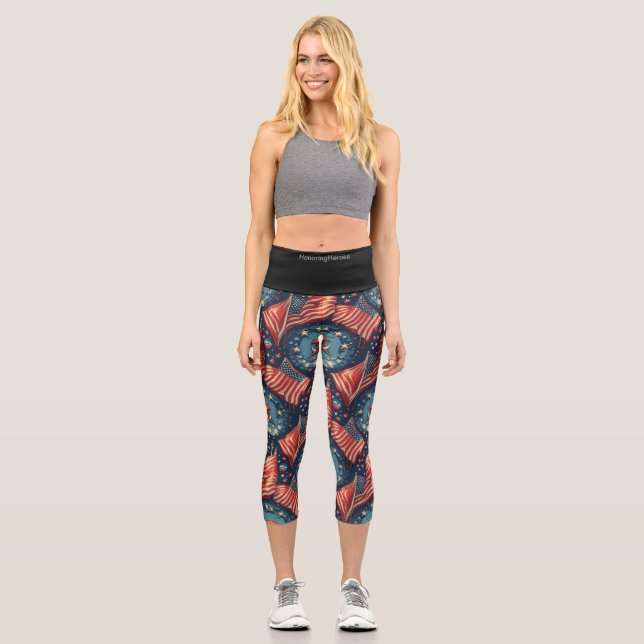 Patriotic Veterans Day Leggings (Front)