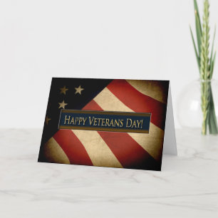 PATRIOTIC - VETERANS DAY - WEATHERED FLAG CARD