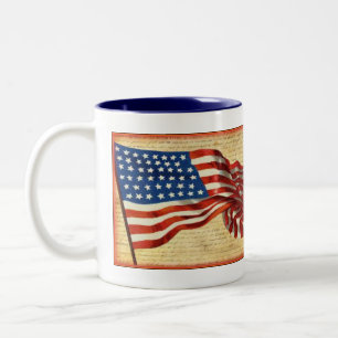 Patriotic Vintage American Flag Beverage Mug