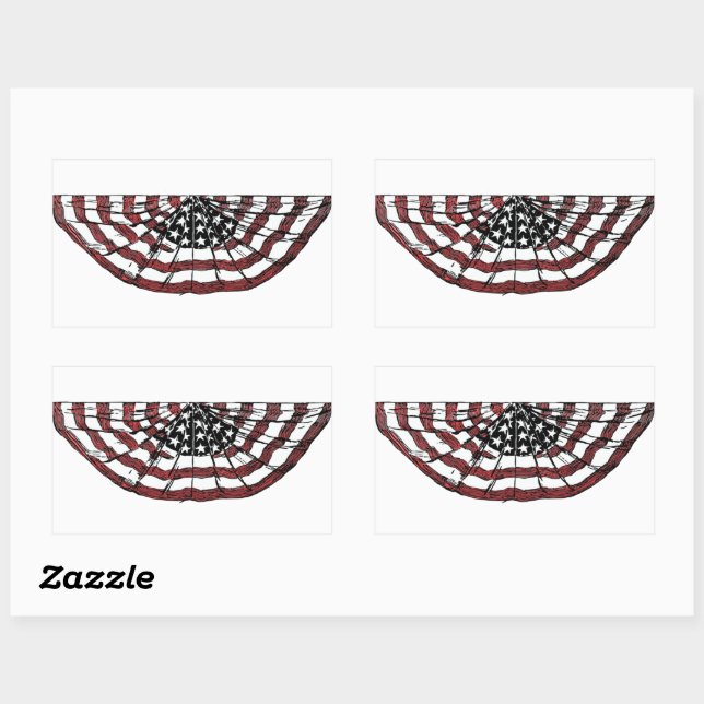 Patriotic Vintage American Flag Rectangular Sticker (Sheet)