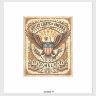 Patriotic Vintage Bald Eagle Distressed