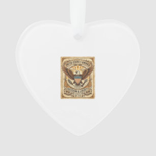 Patriotic Vintage Bald Eagle Distressed Ornament