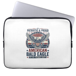 Patriotic Vintage Bald Eagle Distressed T-Shirt (3 Laptop Sleeve