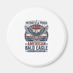 Patriotic Vintage Bald Eagle Distressed T-Shirt (3 Magnet