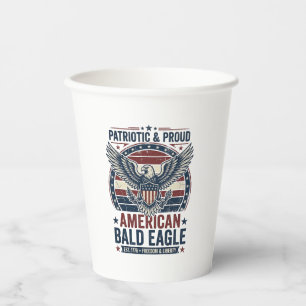 Patriotic Vintage Bald Eagle Distressed T-Shirt (3 Paper Cups