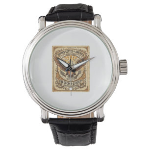 Patriotic Vintage Bald Eagle Distressed Watch