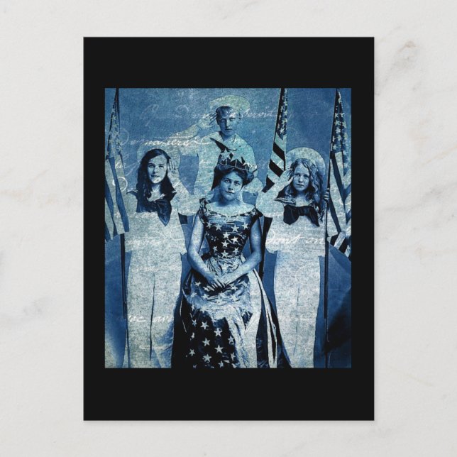 Patriotic Vintage Collage Postcard (Front)