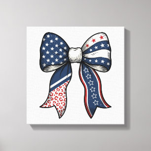 Patriotic Vintage Engraved Bow Vector Design_1 Canvas Print