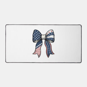 Patriotic Vintage Engraved Bow Vector Design_1 Desk Mat