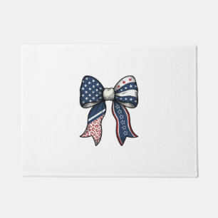 Patriotic Vintage Engraved Bow Vector Design_1 Doormat
