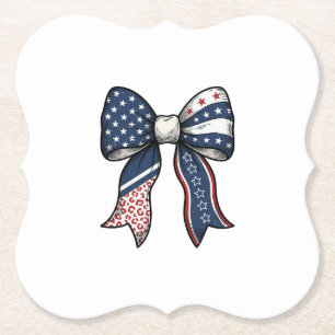 Patriotic Vintage Engraved Bow Vector Design_1 Paper Coaster