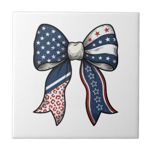Patriotic Vintage Engraved Bow Vector Design_1 Tile