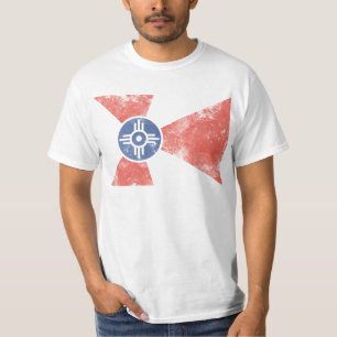 Patriotic Vintage Grunge Flag of Wichita Kansas T-Shirt
